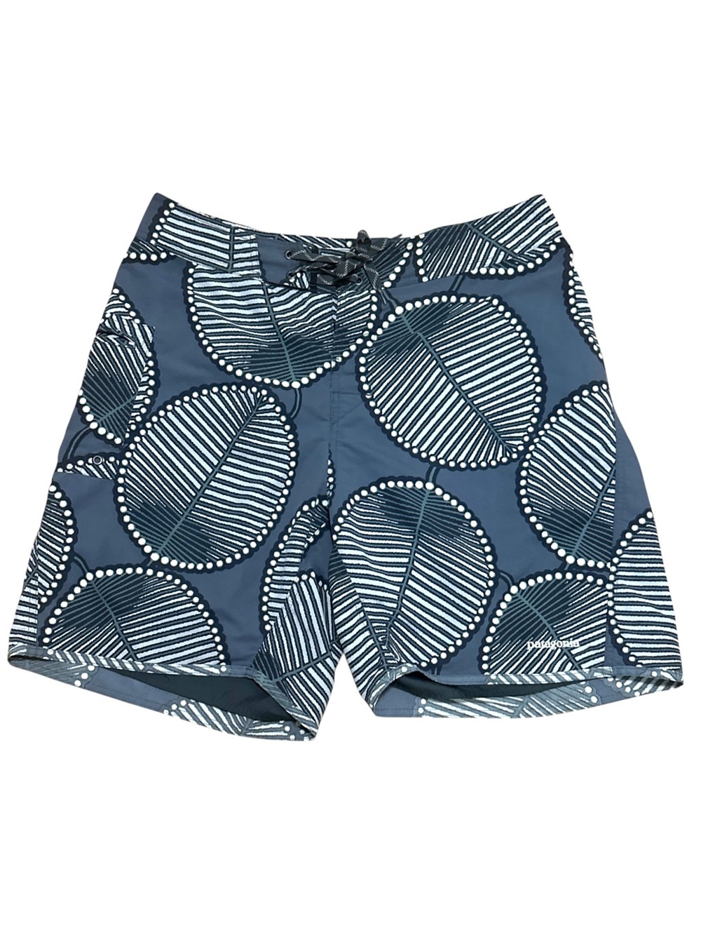 Patagonia Men’s Board Shorts Size 34 Blue Tropical Leaf Print